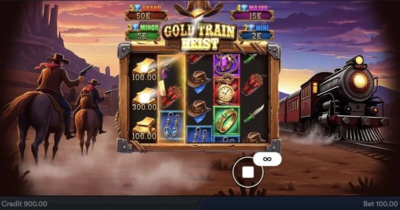 Gold Train Heist - layar utama dengan gulungan dan teluk bajak laut